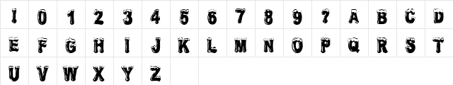 Frostbitten Wanker Regular  glyph index