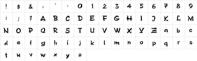 PoloSemiScript Regular  glyph index