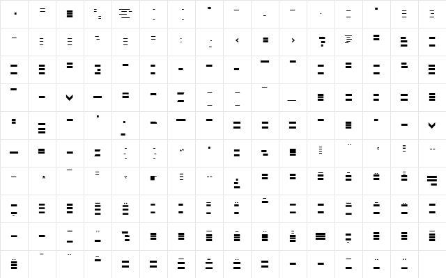 Minimum Bold  glyph index