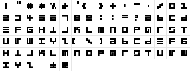 Epps Evans Black  glyph index