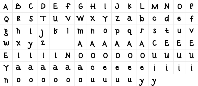 Jazz One Demo Regular  glyph index