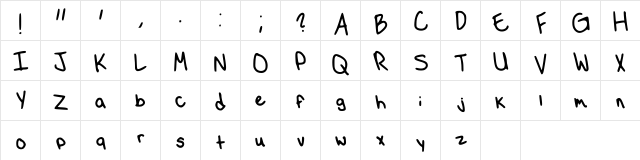 Mcboingo Regular  glyph index