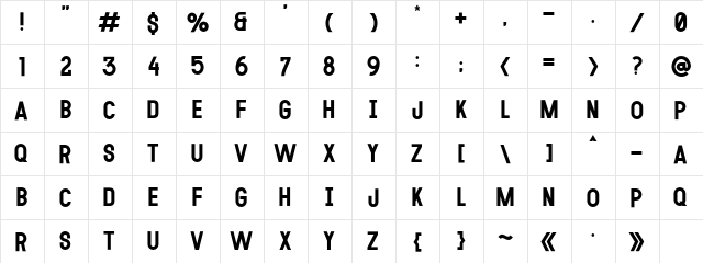 MODULAR 14  glyph index