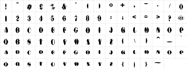 AustralianFlyingCorpsStencilA Regular  glyph index