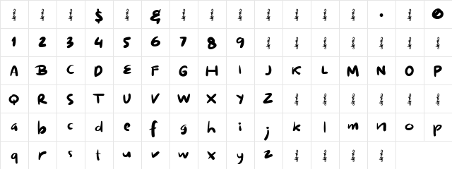 hakuno Regular  glyph index