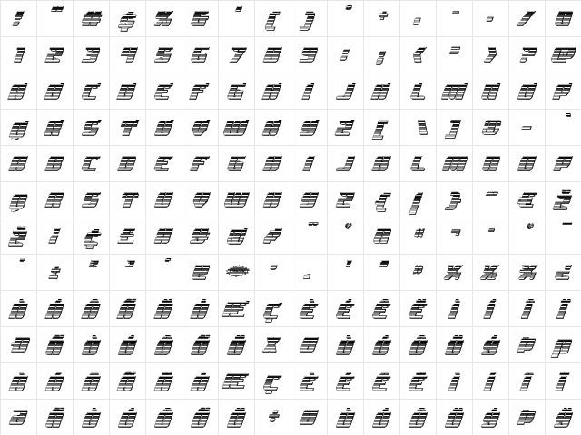 Spartaco Chrome Regular  glyph index