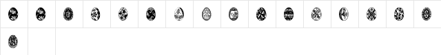 EasterTime Regular  glyph index