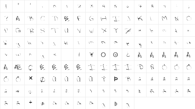 FZ WARPED 32 Normal  glyph index