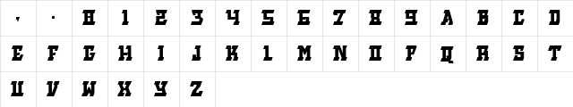 GRVS-FREE-YELOWFANG Bold  glyph index