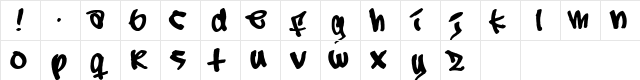 Subway Regular  glyph index