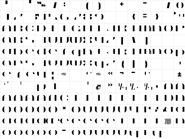 Suncatcher Fill Regular  glyph index