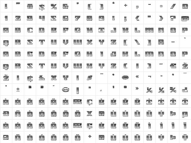 21 Gun Salute Chrome Regular  glyph index