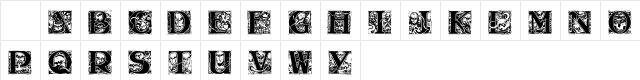 Wraith Caps Regular  glyph index