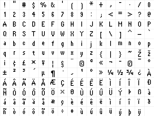 FFF Lighthouse Regular  glyph index