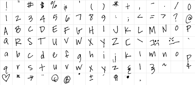 B-McE Regular  glyph index