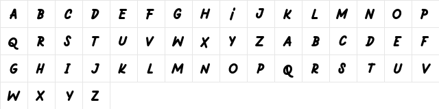 Hantari FREE Regular  glyph index