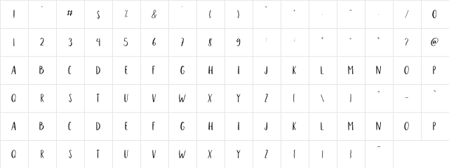 Scary_Ghost_Sans Regular  glyph index