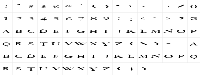 Squish Normal  glyph index