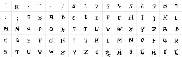 Linolphabet-Bold Regular  glyph index