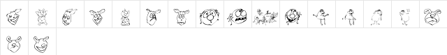 KR Lil Mites Regular  glyph index
