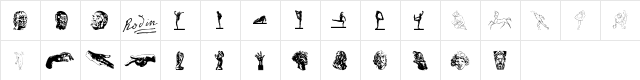 P22 Rodin Extras Regular  glyph index
