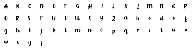 Azarita Regular FREE Regular  glyph index