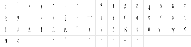 MarcusAurelius Regular  glyph index