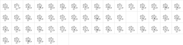 JLR Teddy Bear Regular  glyph index