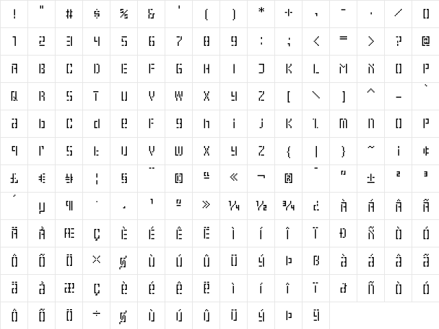 Eboy TNTGamma  glyph index