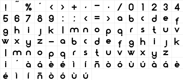 ZARAUTZ SPECIAL Bold  glyph index