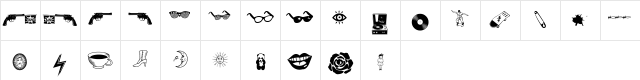Kool Ding Regular  glyph index