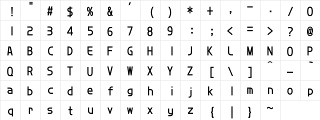 DFHuaZongW5U-B5 Regular  glyph index