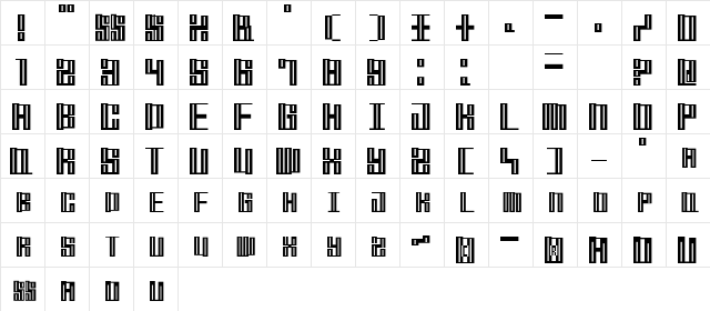 Mischstab Opium River Regular  glyph index