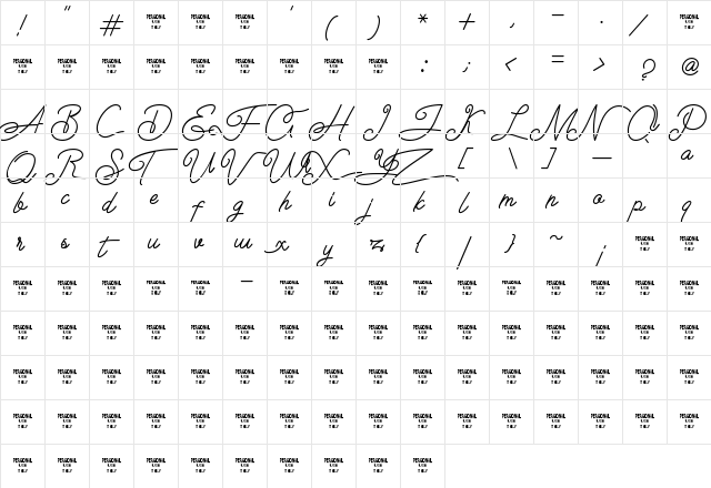 Airlangga Personal Use Only Regular  glyph index