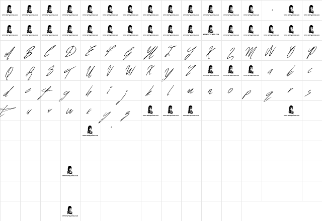Signatures Regular  glyph index