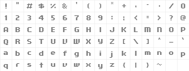 Cardew Four Regular  glyph index