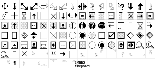 spWindows Normal  glyph index