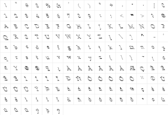FZ ROMAN 21 HOLLOW LEFTY Normal  glyph index