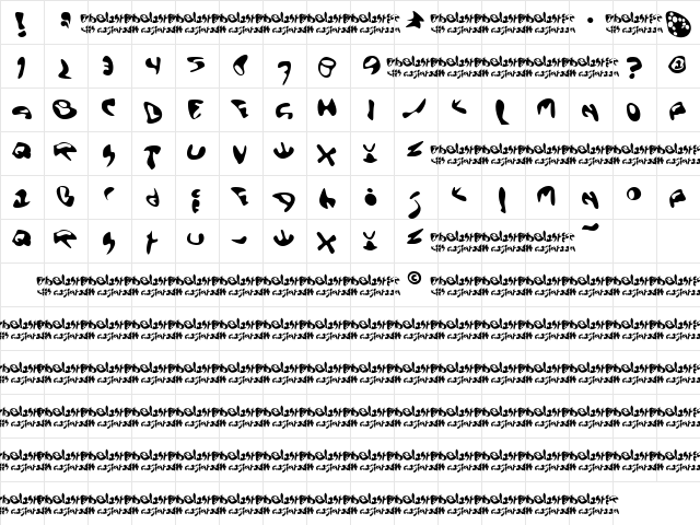 EctoBlaster Normal  glyph index