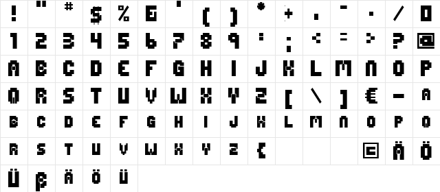 Mage 1999 Regular  glyph index