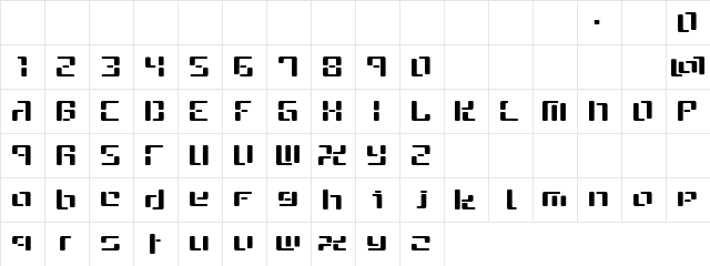 Lake Pillar Regular  glyph index