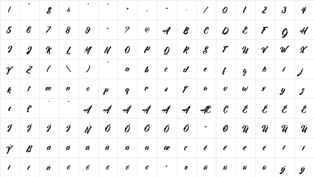 Yeah Violette - Personal Use Regular  glyph index