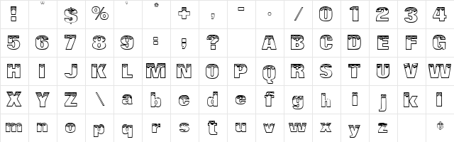 NewBunting Regular  glyph index