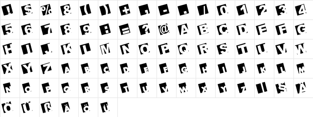 BIGARIALLEFT Regular  glyph index