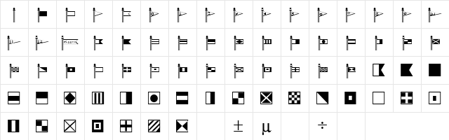 Signal Regular  glyph index