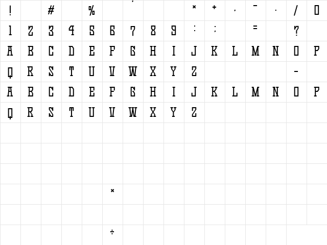 Game Continue 03 Regular  glyph index