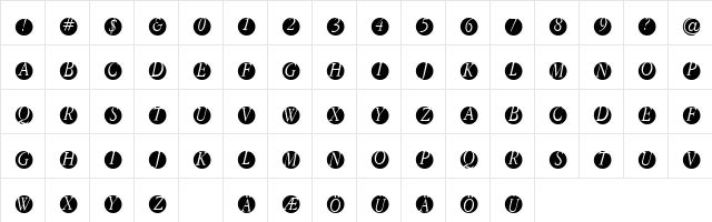 GaraNitials Regular  glyph index