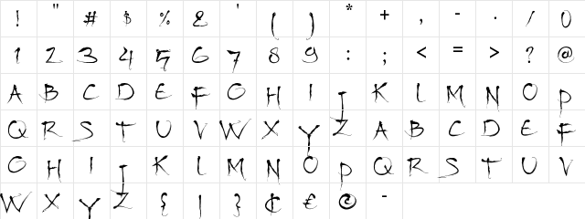 Bajhera Regular  glyph index