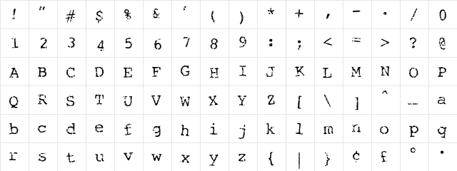 Generation Regular  glyph index