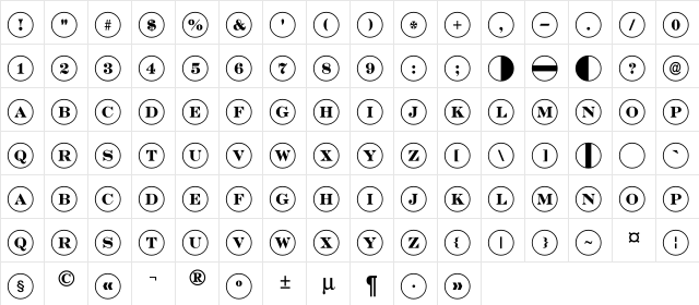 a_DiscoSerif Regular  glyph index
